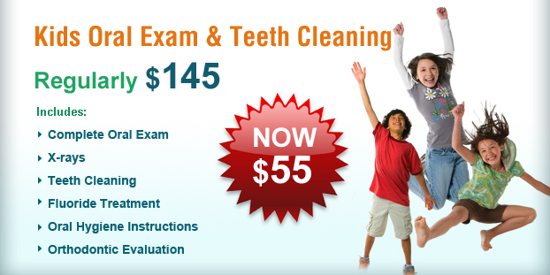 Kids Oral Exam & Teeth Cleaning Regularly $145 Now $55
