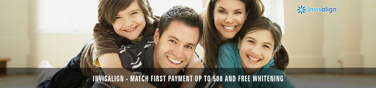 Invisalign Match First Payment up to 500 and free whitening